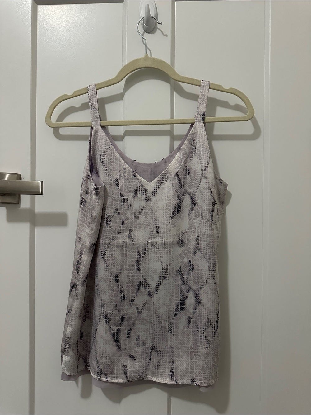 Light Lavender Animal-Print V-Neck Cami Top